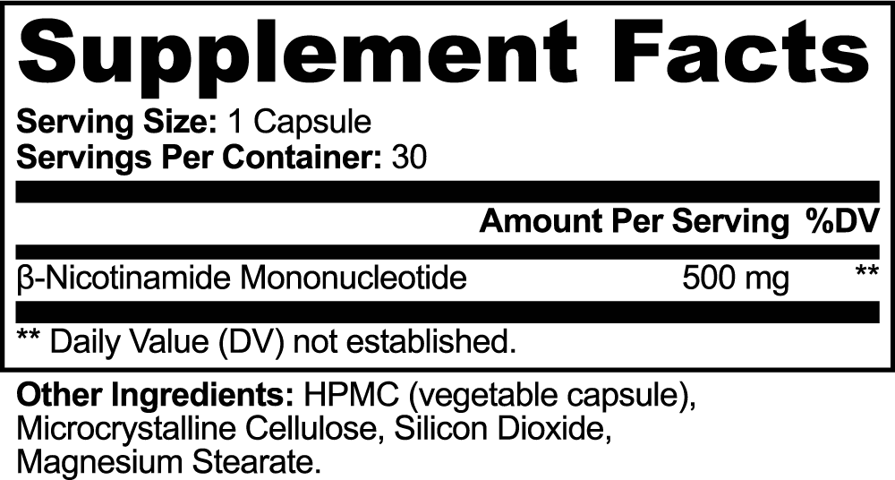 NMN 500mg — Energía Celular y Longevidad